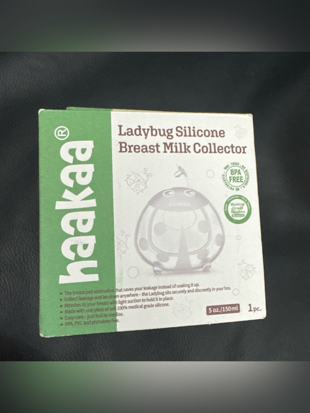 HAAKAA Ladybug Silicone BreastMilk Collector 5oz/150ml MHK087 NIB